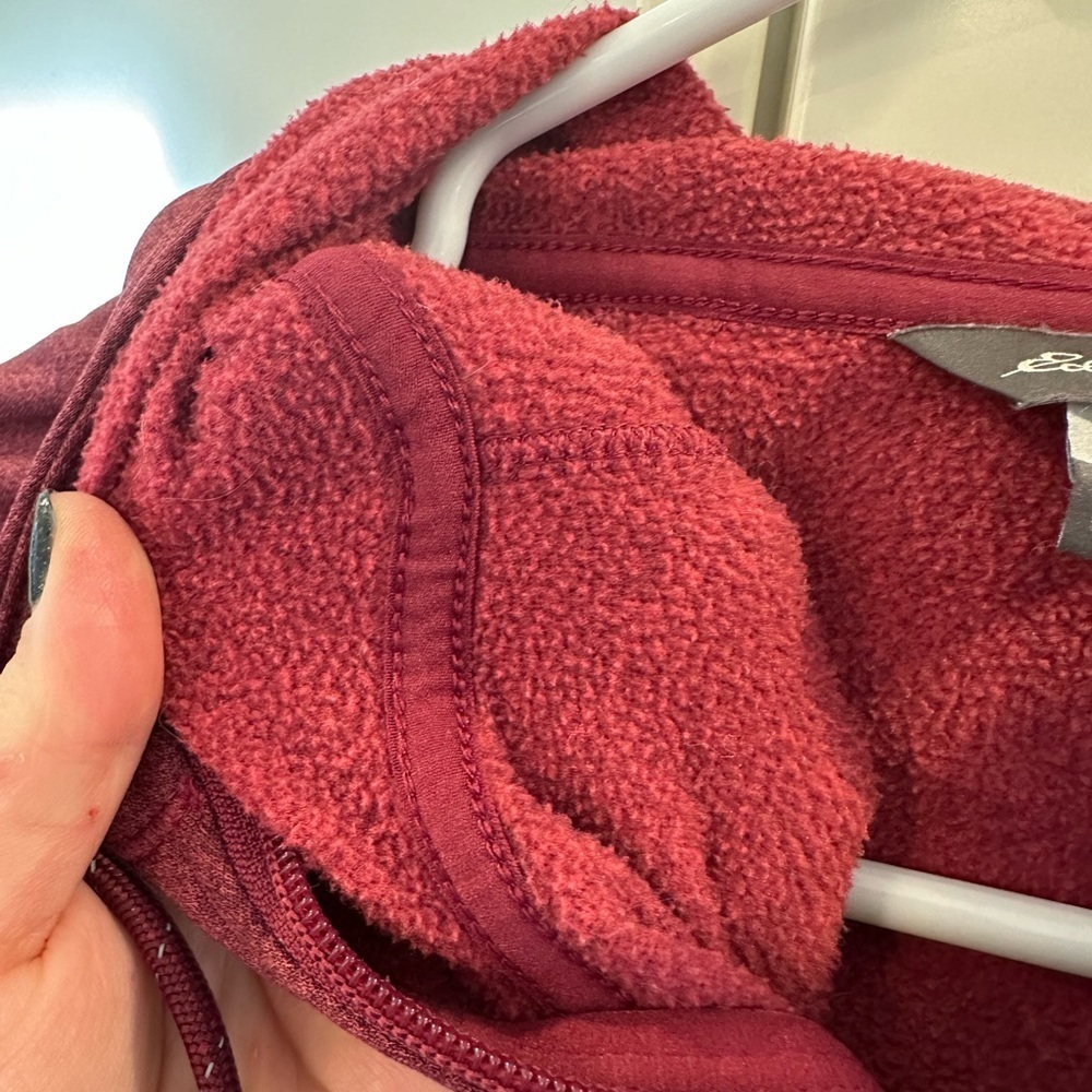 Eddie Bauer Burgundy Zip-Up Fleece - Picture 3 of 4
